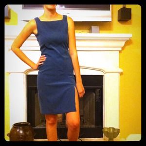 Reserved. Blue micro suede with bias cut