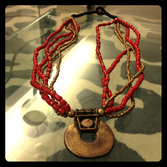 Red and gold Aztec looking hand made!