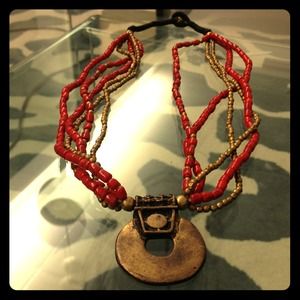 Red and gold Aztec looking hand made!