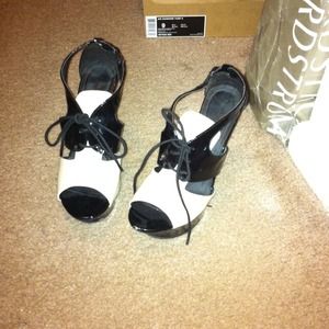 * reserved* Cream and black tuxedo pumps