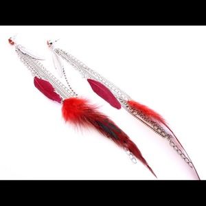 🔴Red Long Feather Earrings🔴