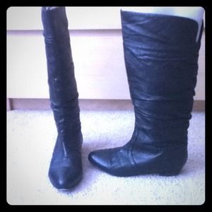 Steve madden black leather boots
