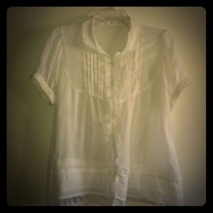 Semi Shear White Collared shirt