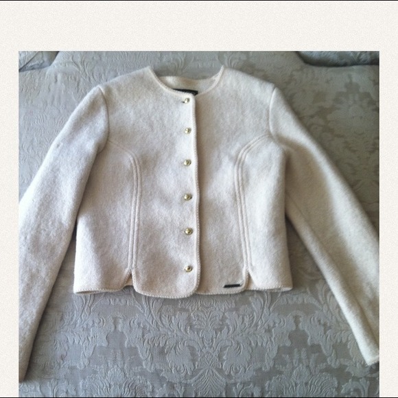 Cream Wool Sweater blazer