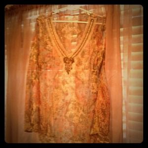 Sheer top with long sleeves very sheik