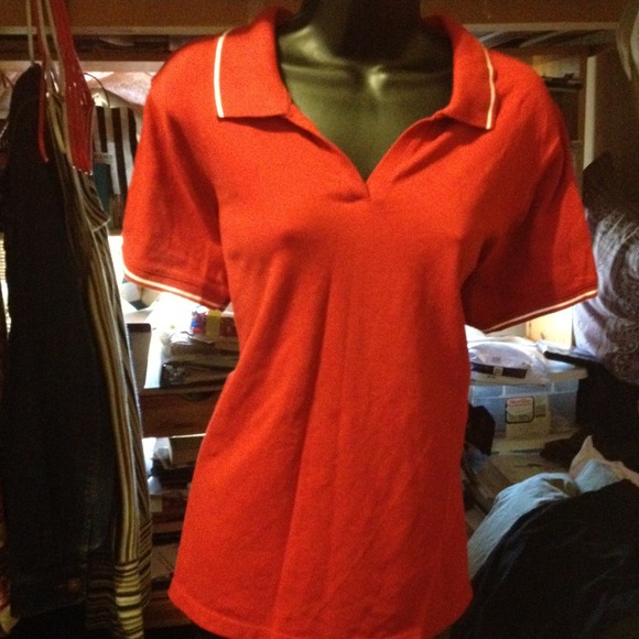 Red Polo w/ thin white pinstripe