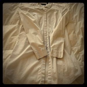 White pinstripe button up tunic
