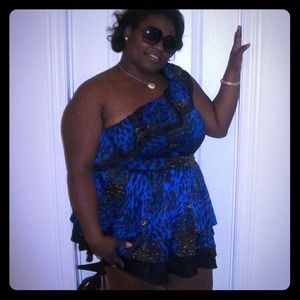 Blue Leopard Print Dress