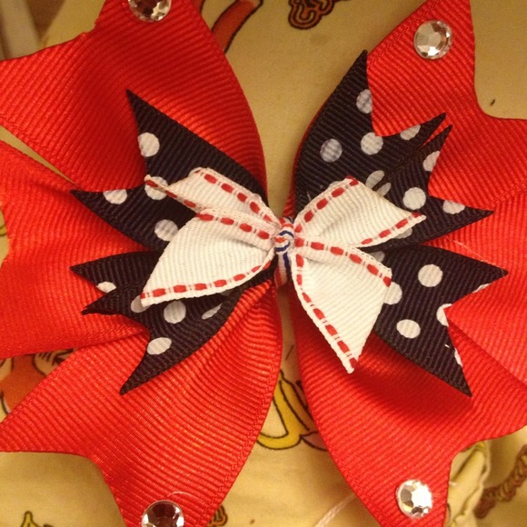 Red white and blue bow