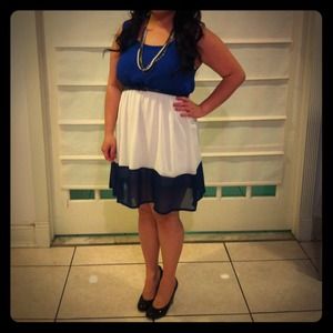 Blue/Navy color block dress