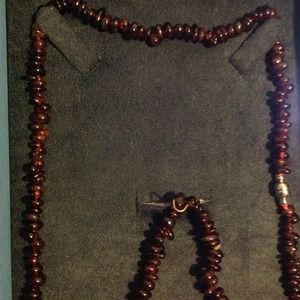 Genuine Garnet Necklace/Bracelet Set