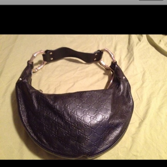Authentic Gucci half moon Bamboo handbag!