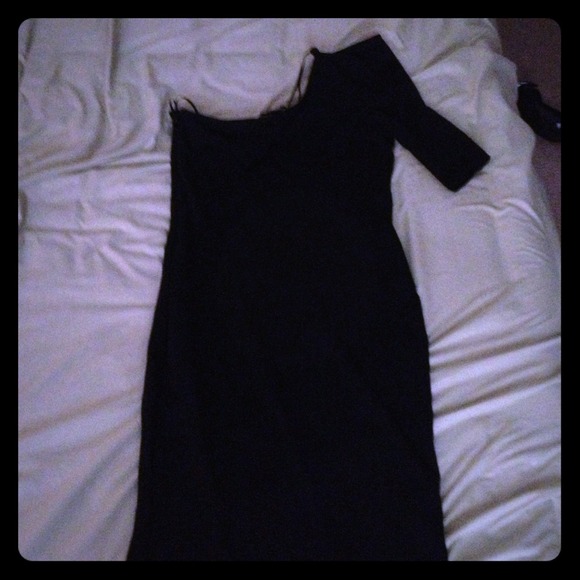BNWT Zara one shoulder black dress