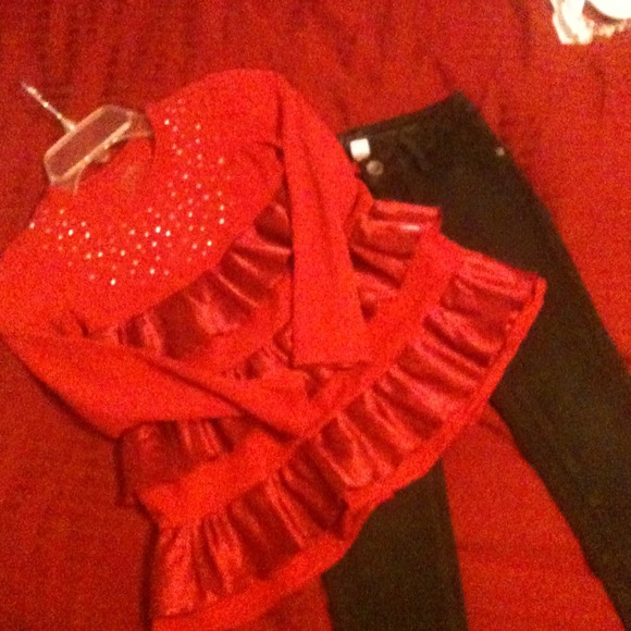 ***TRADED***Dressy red top/jeans