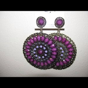 Purple Round Gypsy Earrings!