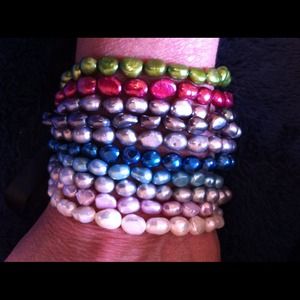 10 strand pearl stretch bracelets