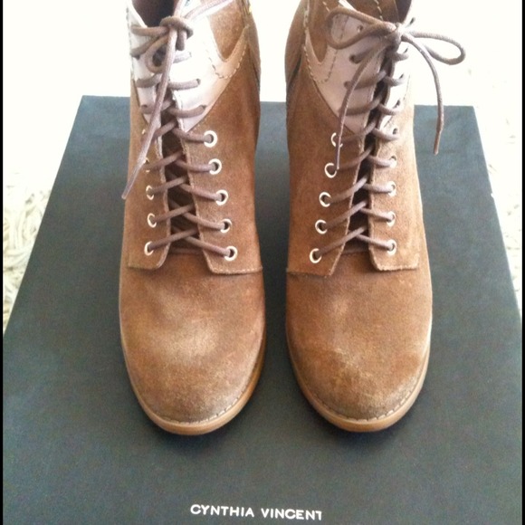 SOLD - Suede Wedge Boots
