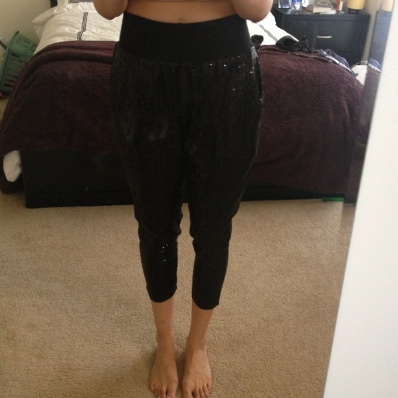 H&M sequin trousers