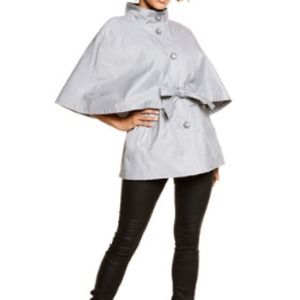 Reduced! Betsey Johnson Silver Smoke Belted Cape