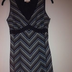 Ann Taylor LOFT Chevron stripe navy & white dress