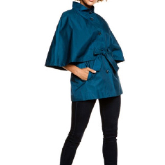 ⭕n Hold Betsey Johnson Belted Cape in Marine Blue - Picture 1 of 4
