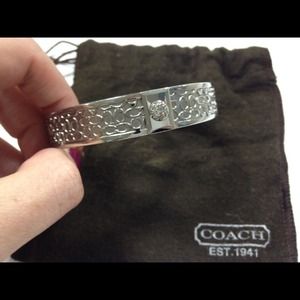 Authentic silver Coach bangle bracelet