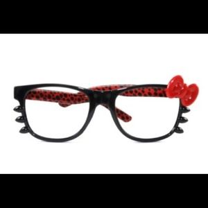 Red Leopard Hello Kitty Glasses
