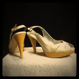 BCBG White heels