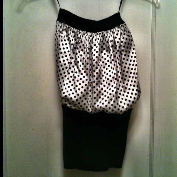 Bebe Silk Polka Dot Tube Top - Picture 2 of 4