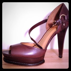 MK leather platform sandals