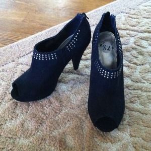 REDUCED!!!  Black suede booties. Worn once.