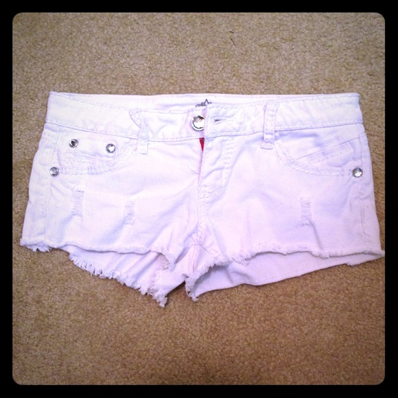 White cut off shorts