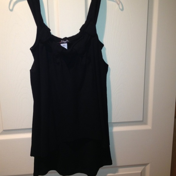 Multi layer black terry cloth top