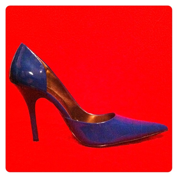 Royal Blue Patent Leather Heels size 8.5