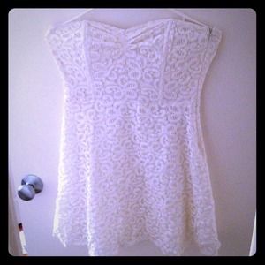 Little white lace dress.