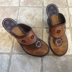 Brown Jack Rogers platform shoes