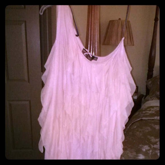 Rose pink one shoulder dress.