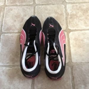 Black and Pink Puma Sneakers