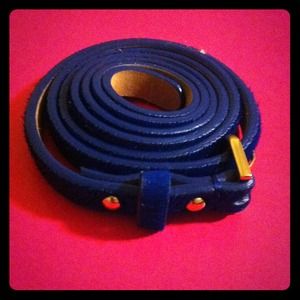 Ann Taylor Cobalt blue hair calf skinny belt
