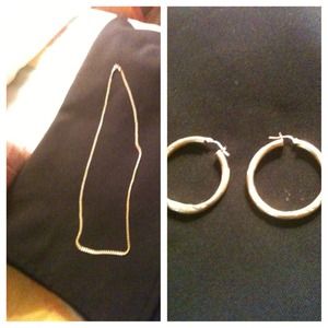 14K necklace and 10K earrings