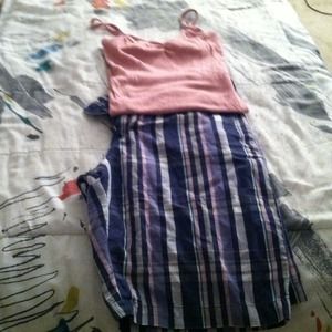 Shorts pink & blue an top is pink