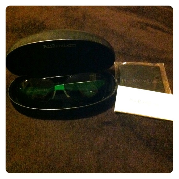 Polo Ralph Lauren Polarized Green/Black Aviators!!