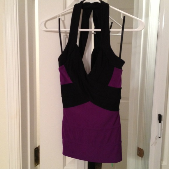 ⛔Traded⛔Black/purple bandage shirt
