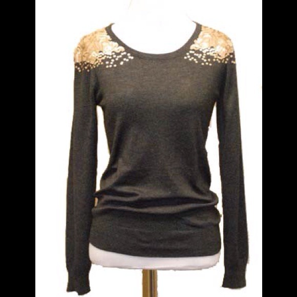 Thml long slv sweater with embellished  shoulders - Picture 1 of 3