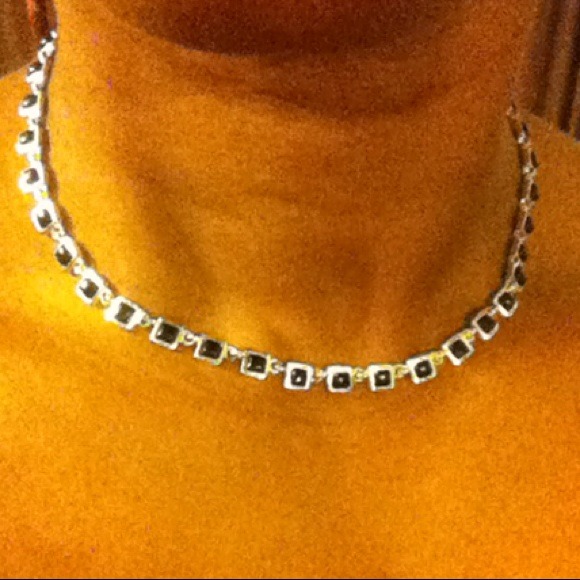 ***SOLD****Sliver and black color chocker Necklace