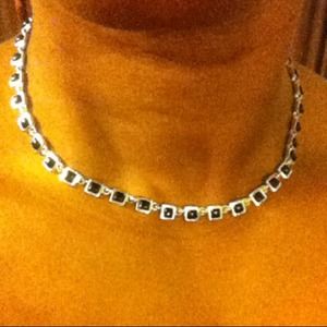 ***SOLD****Sliver and black color chocker Necklace