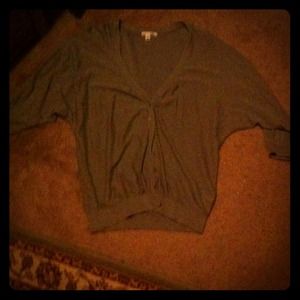 Gray mid sleeve cardigan