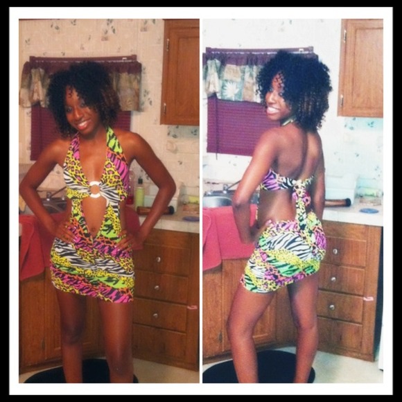 Colorful animal print dress