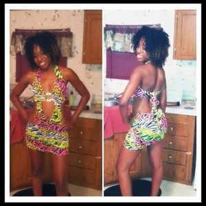 Colorful animal print dress