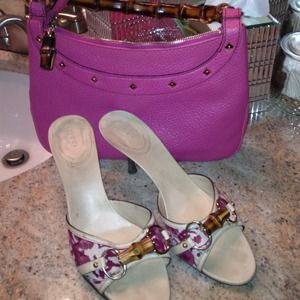 Gucci bamboo purse and sandals